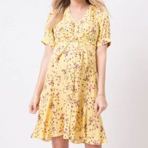 Seraphine yellow printed maternity dress